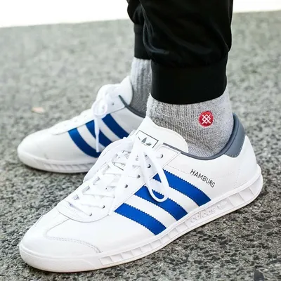 Adidas Hamburg ++ RARE++10.5 WHITE LEATHER / BLUE STRIPE NEW spezial samba  trimm | eBay