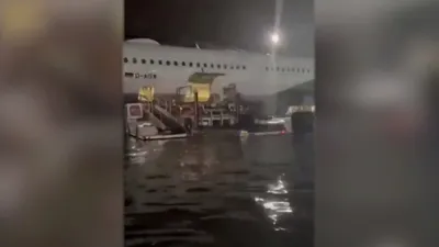 Сильный дождь вызвал хаос в аэропорту Франкфурта | Euronews