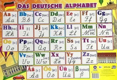 Плакат обучающий, А2, \"Немецкий алфавит с транскрипцией\", Праздник, 00959,  Код 941 от магазина Альфанит в Кунгуре