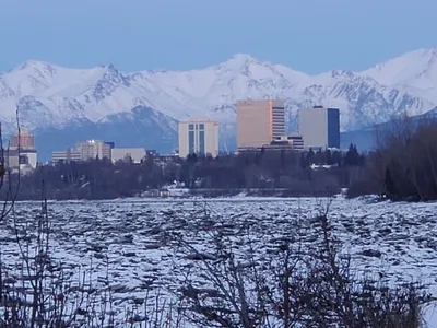 Downtown Anchorage Alaska, Merrill Field Sheraton Hotel Gas Station etc  Postcard | eBay