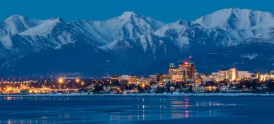 Downtown Anchorage, Alaska in the Middle of the Winter Stock Photo - Image  of travel, winter: 106827546