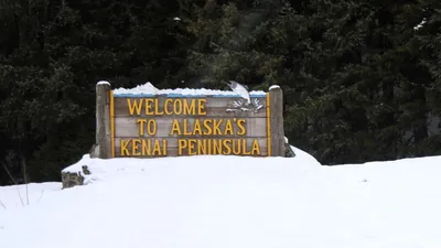 Зимний Вид Полуостров Кенай Аляске Горы Чугач стоковое фото ©Miketiff1967  252163896