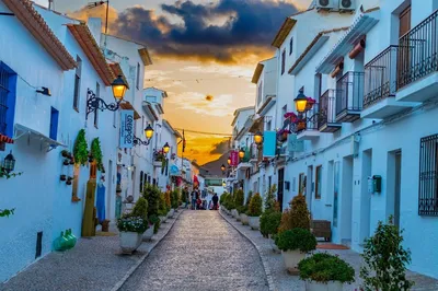 Aerial View of White Houses of Old Town Altea, Spain with Beach and  Beautiful Coastline Stock Photo - Image of house, flower: 162479350