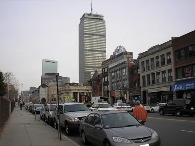 Picture Boston USA Massachusetts Night Pavement Waterfront