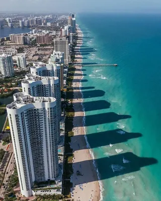 General aerial view of Miami, Florida, USA stock photo
