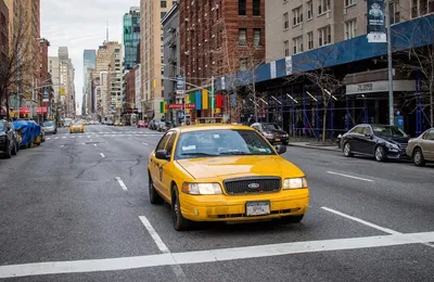 Обои америка, usa, new york, нью йорк, улица, такси на рабочий стол