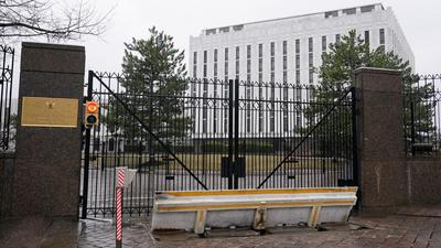 Посольство США в Москве после пожара - Retro photos