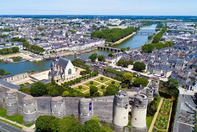 Angers - Château from Air (Postcard) | Beautiful castles, French castles,  Castle