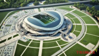 Aerial image of Kazan Arena, Kazan, Russia Stock Photo - Alamy