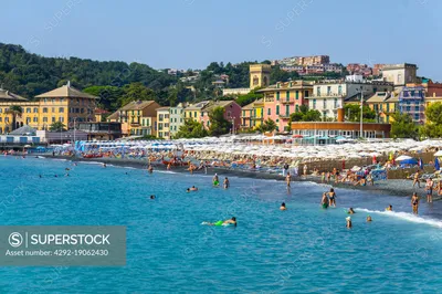 Italy, Liguria, Arenzano, the beach Stock Photo - Alamy