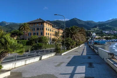 Arenzano- Liguria Italy. Cogoleto And Varazze Obtained From The Old Railway  Station The Beach Of The Baracchetta At The Beginning Of The Sea Stock  Photo, Picture and Royalty Free Image. Image 108705408.