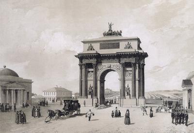 Триумфальная арка в Москве на площади Тверская Застава, 1898