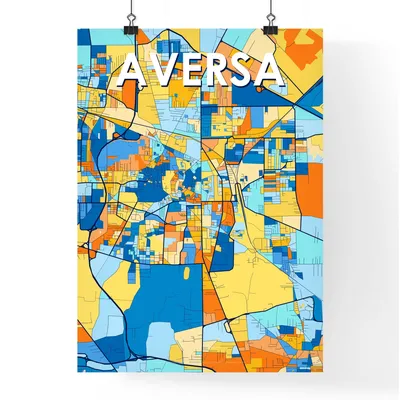 Aversa, Italy PDF vector map black and white - HEBSTREITS