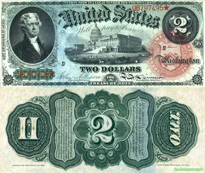 Банкноты США 2 доллара - насколько они ценны – КоллекционерЪ