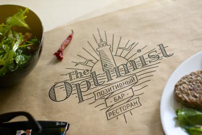 Разработка логотипа для бара-ресторана The Optimist - vizhu-design - Наши  проекты - Студия брендинга и графического дизайна