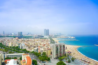 Beach of Barcelona. Barceloneta district and beach of Barcelona, Spain ,  #AFFILIATE, #Barceloneta, #Barcelona,… | Barcelona beach, Barcelona travel,  Barcelona spain