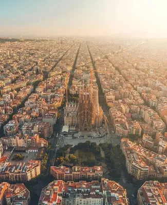 Обои для рабочего стола Барселона Испания Мегаполис Дороги Сверху