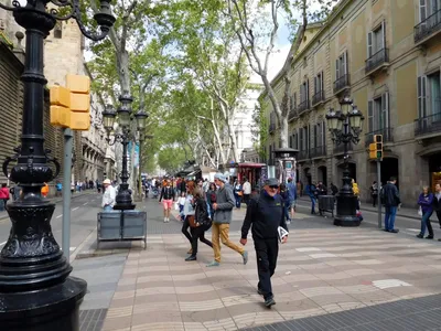 Барселона Испания Ноября 2012 Люди Посещают Старый Город Барселоне Испания  – Стоковое редакционное фото © tupungato #502071604