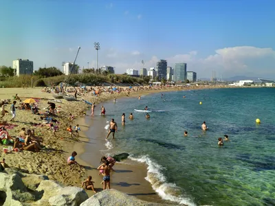 Барселона,набережная, море, песочный …» — создано в Шедевруме