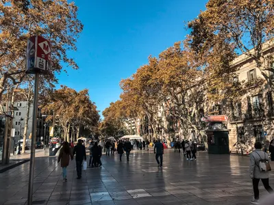 Бульвар La Rambla в Барселоне