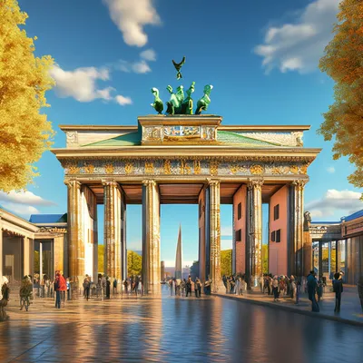 Бранденбургские ворота в Берлине подсветили в цвета флага Израиля - МК