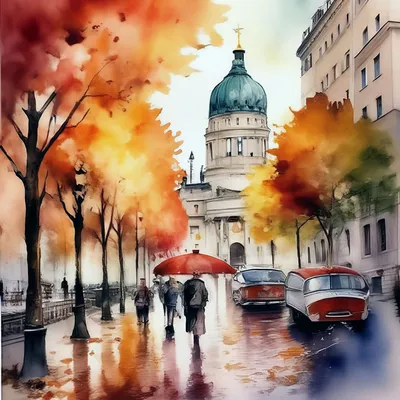 Картинки Берлин Германия Осень Природа Дороги Сверху Здания дерева