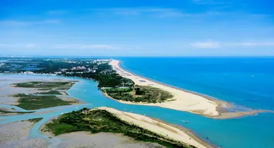 Aerial view of Bibione and the Adriatic Sea in Italy Stock Photo - Alamy