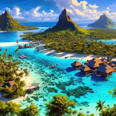 Остров Бора-Бора, Французская Полинезия | Бора-бора, Красивые места, Места  для посещения
