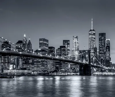 Бруклинский мост черно-белый Стоковое Изображение - изображение  насчитывающей соединено, структура: 36491395