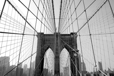 Купить фотообои Бруклинский мост черно-белый на стену: цены, фото, каталог  - интернет-магазин «LIKE»