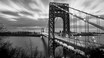 Бруклинский мост ночью, бруклинский мост черно белое фото, мост, Бруклинский  мост фон картинки и Фото для бесплатной загрузки
