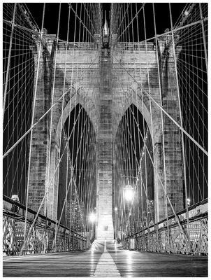 Фотообои Черно белый Бруклинский мост купить в Москве, Арт. 9-797 в  интернет-магазине, цены в Мастерфресок