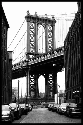 Бруклинский мост в черно-белом стиле стоковое фото ©spinel_s 133785148