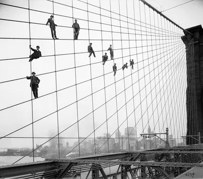 Модульная картина - Бруклинский мост (черно-белый), Art. sity_0097