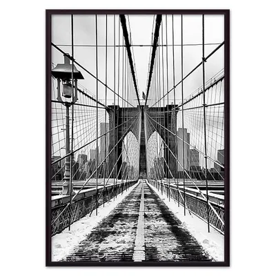 Флизелиновые фото обои черно-белые для стен 416x254 см Бруклинский мост  (011VEXXXL)+клей (ID#1136918443), цена: 2000 ₴, купить на Prom.ua