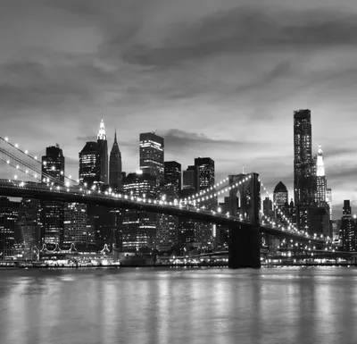 Фотообои Бруклинский мост Нью-Йорк на стену. Купить фотообои Бруклинский  мост Нью-Йорк в интернет-магазине WallArt