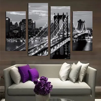 Картина настенная на кухню, картины на холсте Бруклинский мост 60x100 см,  крутой подарок для подруги (ID#1812556457), цена: 629.30 ₴, купить на  Prom.ua