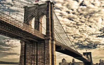 Обои Бруклинский мост в черно-белом, картинки - Обои для рабочего стола Бруклинский  мост в черно-белом фото из альбома: (города)