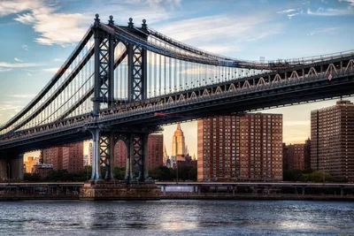 Бруклинский мост ночью, река, архитектура, штат Нью Йорк фон картинки и  Фото для бесплатной загрузки