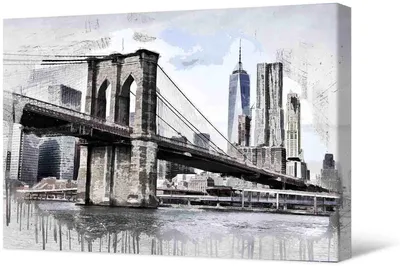 Фрески на стену бруклинский мост, бруклин, Нью-Йорк, aртикул: 2122 Бруклинский  мост