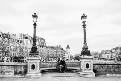 Черно-белая фотосессия в Париже