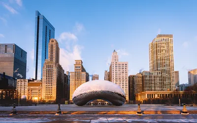 Обои для рабочего стола Чикаго город штаты Frozen Bean Cloud Gate