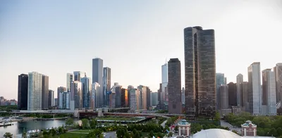 Вид с воздуха на Чикаго, штат Иллинойс. Черный небоскреб Willis Tower,  ранее известный как Sears Tower, достопримечательность Чикаго - PICRYL  Поиск в мировом общественном достоянии