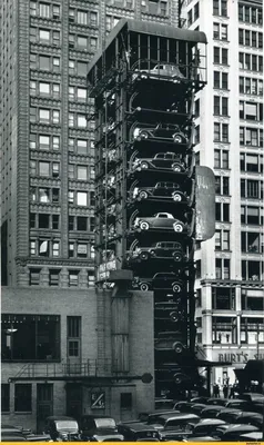 Вертикальный паркинг. 1936 год. Чикаго, США. / старое фото :: парковка ::  инженерия / смешные картинки и другие приколы: комиксы, гиф анимация,  видео, лучший интеллектуальный юмор.