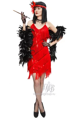 Платье в стиле Чикаго красное с бахромой - купить за 4800 руб: недорогие  ревущие 20-е, Чикаго, Гэтсби, флапперы в СПб