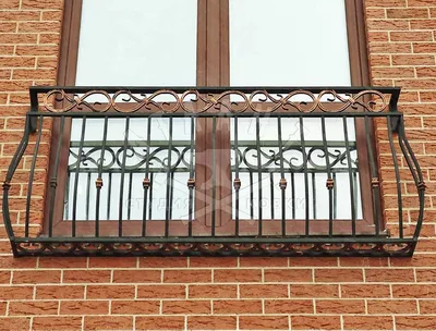 Металлический кованый французский балкон КФБ-151