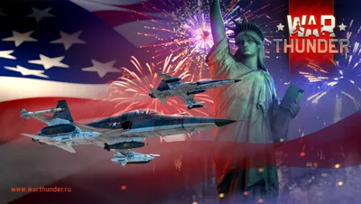 Открытка на День Независимости, звезды и флаги США на голубом фоне ::  Стоковая фотография :: Pixel-Shot Studio