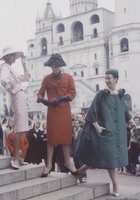 Amazing Color Photographs Capture Dior Fashion Models in Moscow in 1959 ~  Vintage Everyday