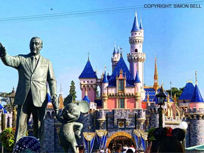 Photos Anaheim California Disneyland USA castle Parks Night Cities