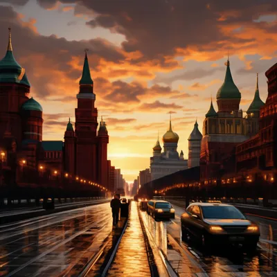 Золотая осень,доброе утро Москва, …» — создано в Шедевруме